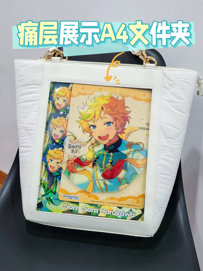 【予約】電波博物館 ダイヤ格子B 大容量トート痛バッグ A4ファイル縦向収納可