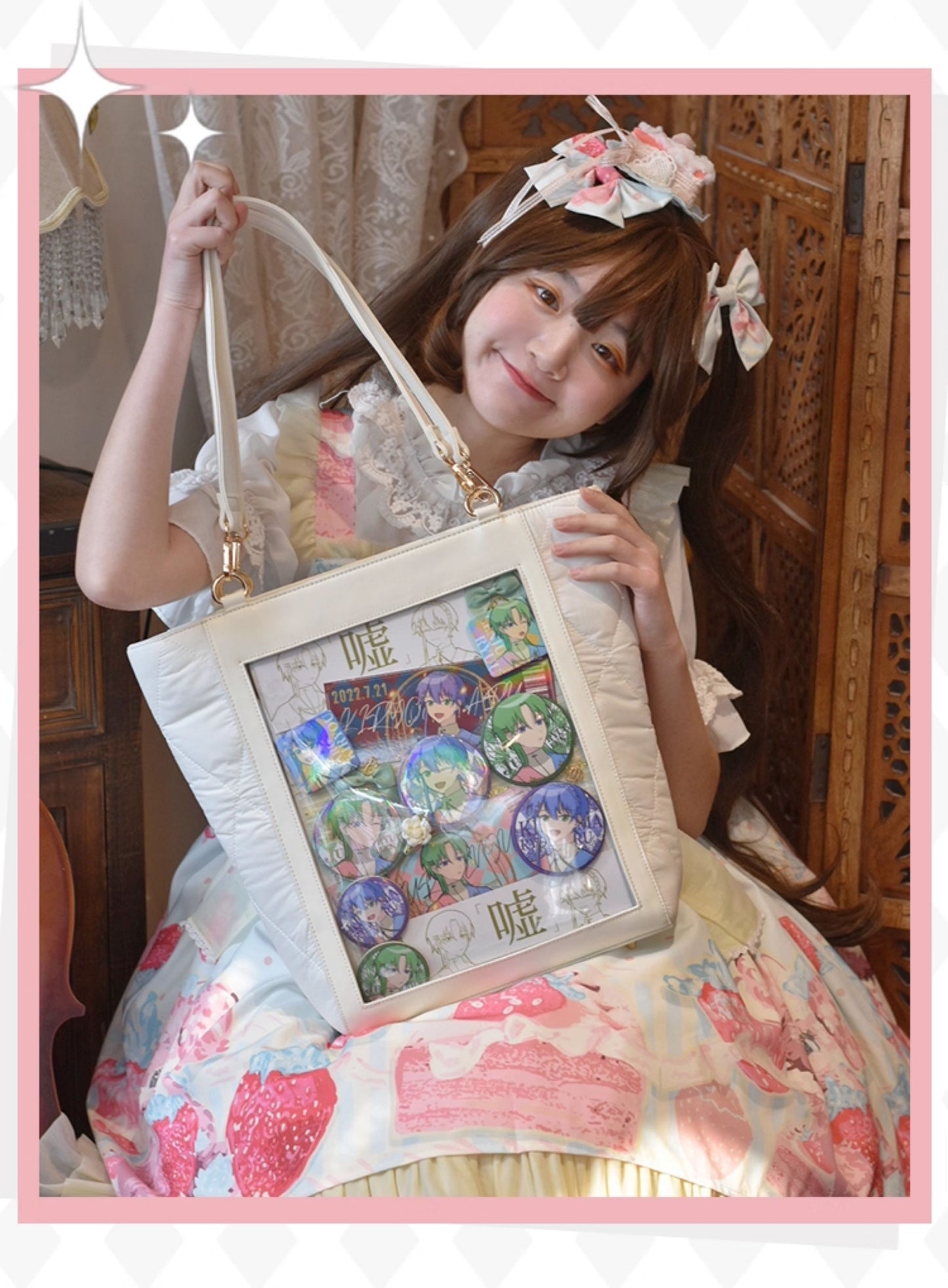 【予約】電波博物館 ダイヤ格子B 大容量トート痛バッグ A4ファイル縦向収納可