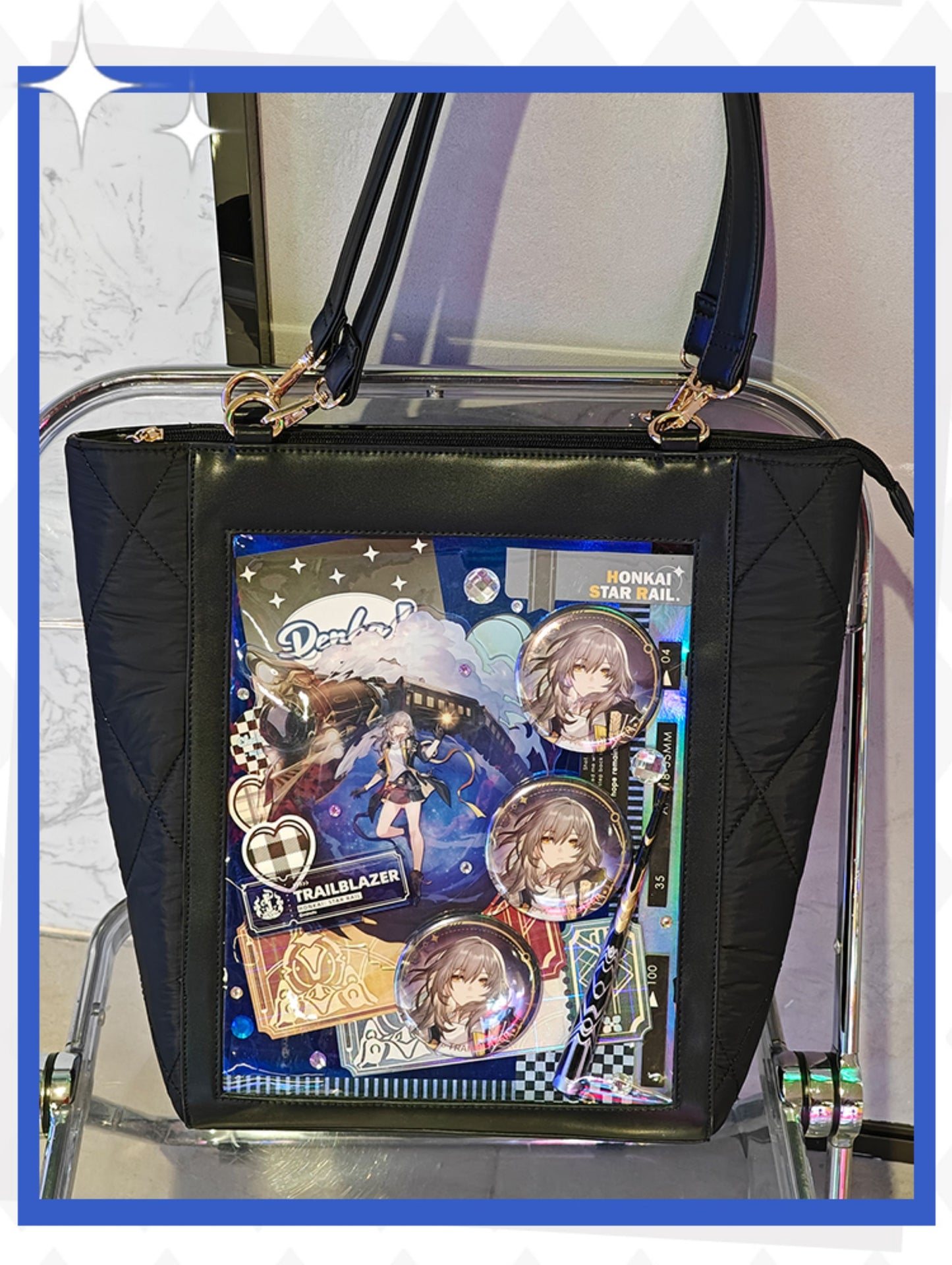 【予約】電波博物館 ダイヤ格子B 大容量トート痛バッグ A4ファイル縦向収納可