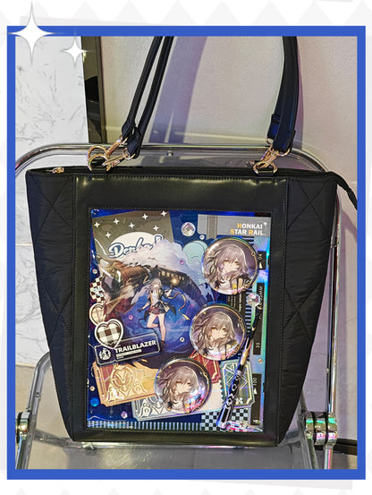 【予約】電波博物館 ダイヤ格子B 大容量トート痛バッグ A4ファイル縦向収納可