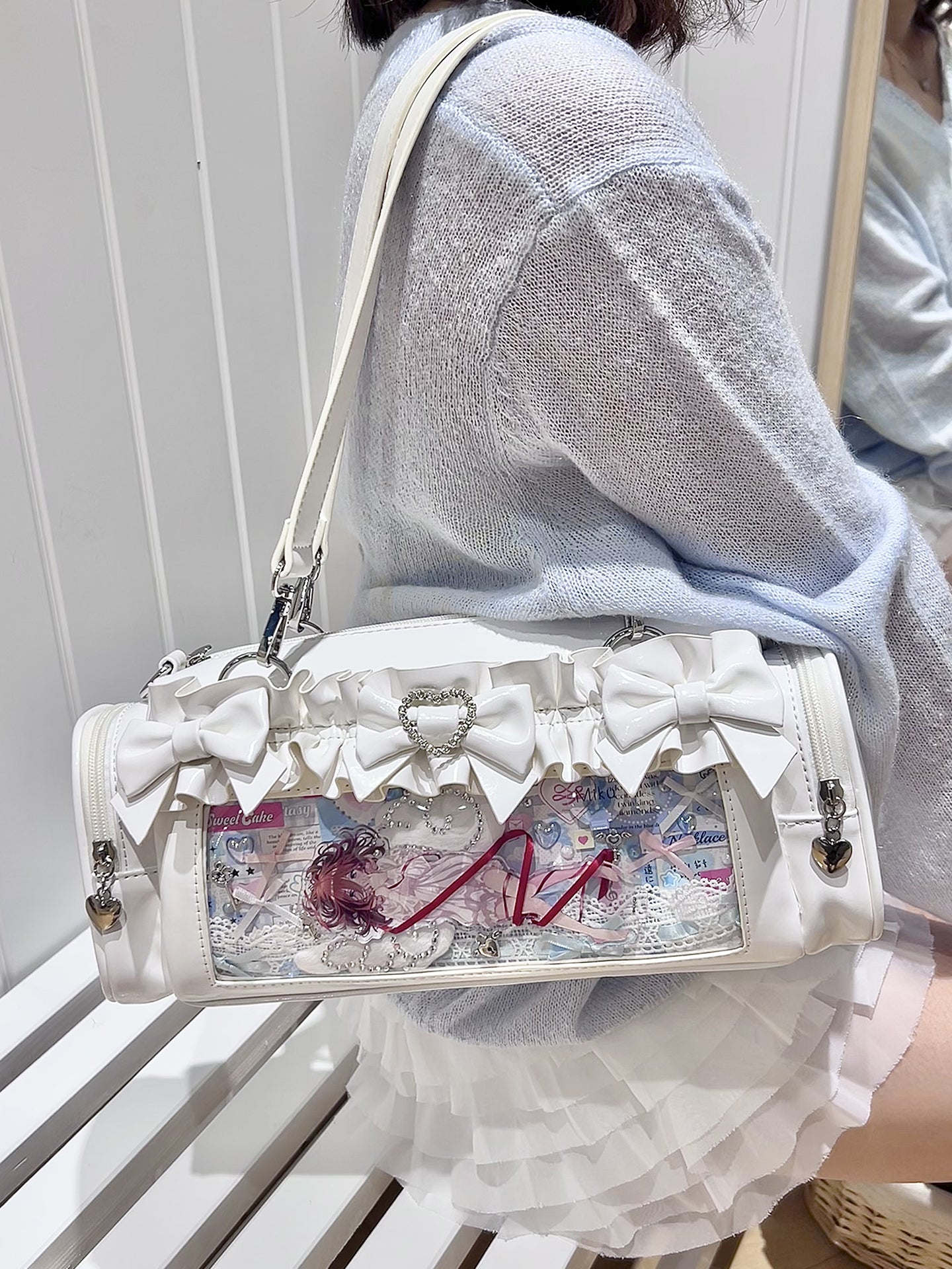 【予約】脳壳痛スタジオ フリル 量産地雷風痛バッグ カードケース付き