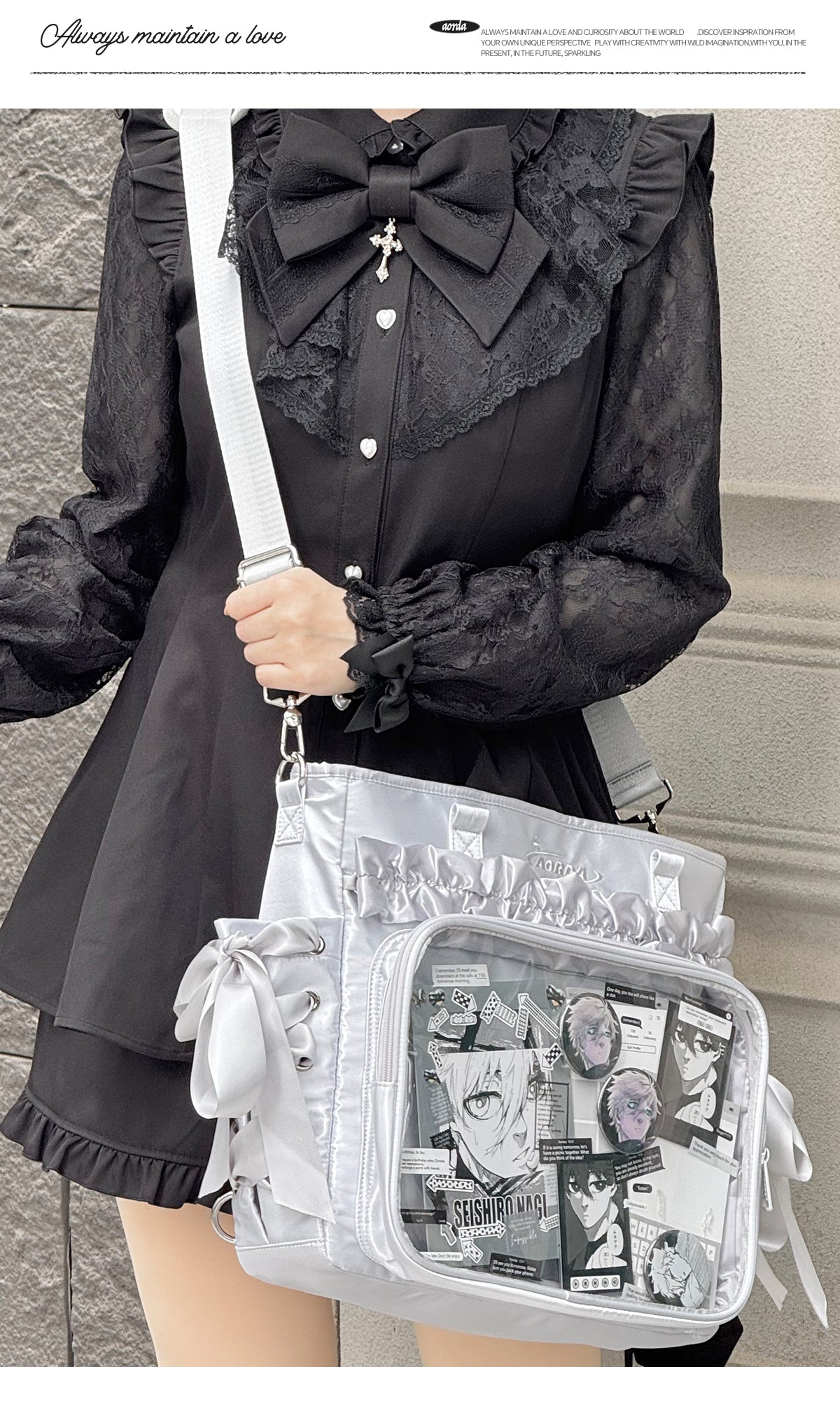 【予約】AORDA リボン 3wayリュック痛バッグ ぬいぐるみ兼用