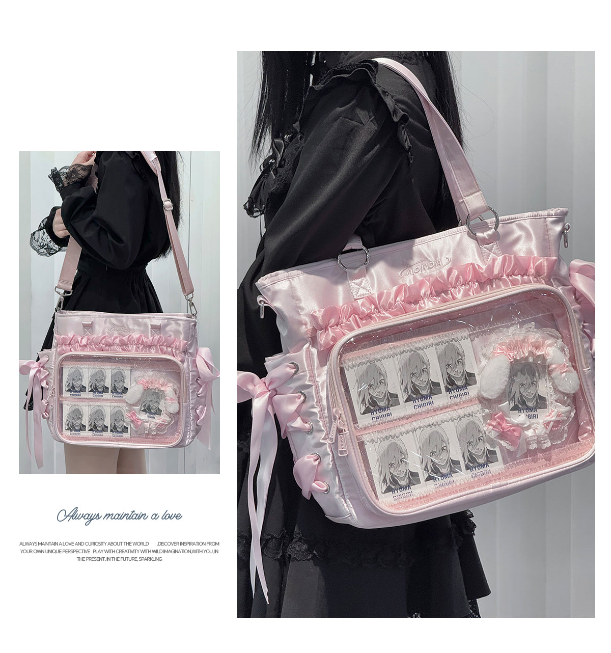 【予約】AORDA リボン 3wayリュック痛バッグ ぬいぐるみ兼用