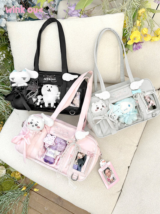 【予約】winkouv かわいい制服風 トート痛バッグ ぬいぐるみ収納可