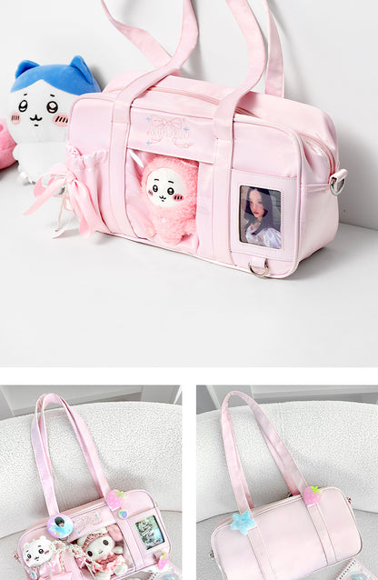 【予約】winkouv かわいい制服風 トート痛バッグ ぬいぐるみ収納可