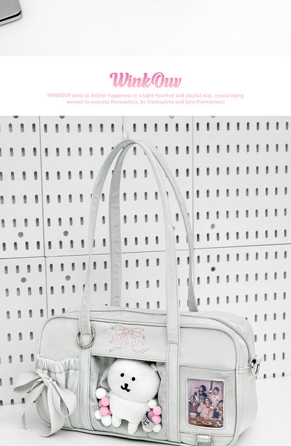 【予約】winkouv かわいい制服風 トート痛バッグ ぬいぐるみ収納可