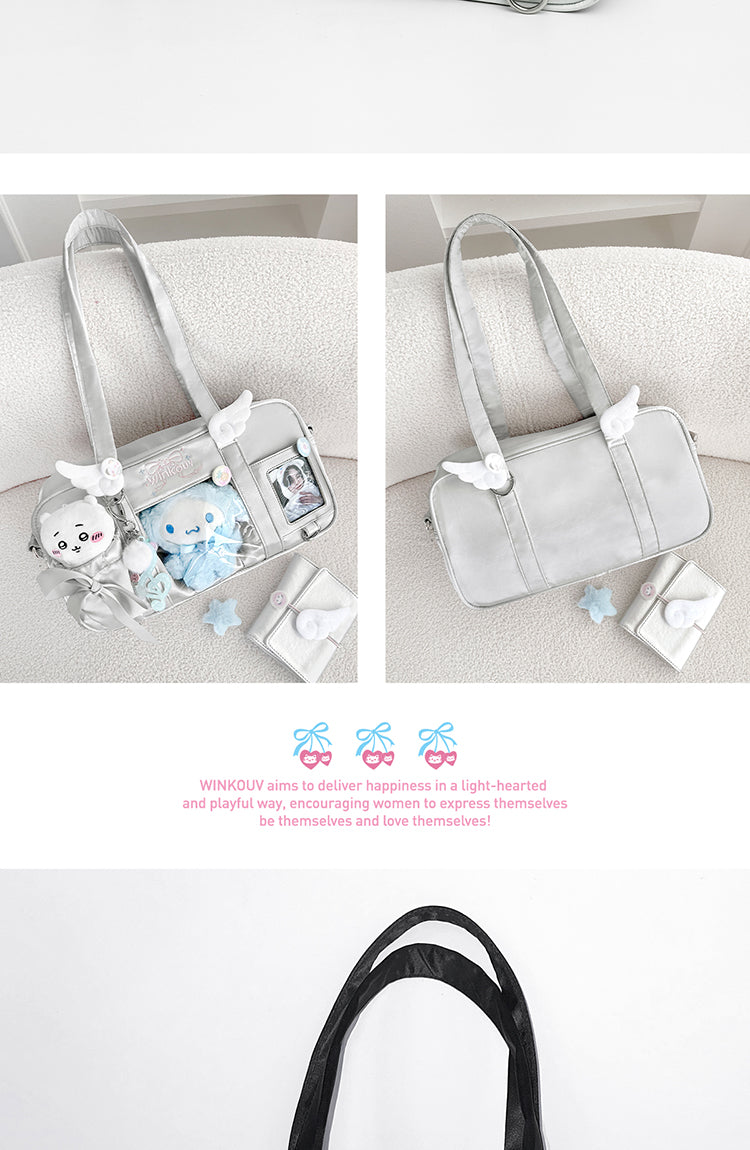 【予約】winkouv かわいい制服風 トート痛バッグ ぬいぐるみ収納可