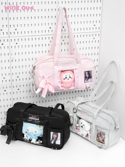 【予約】winkouv かわいい制服風 トート痛バッグ ぬいぐるみ収納可