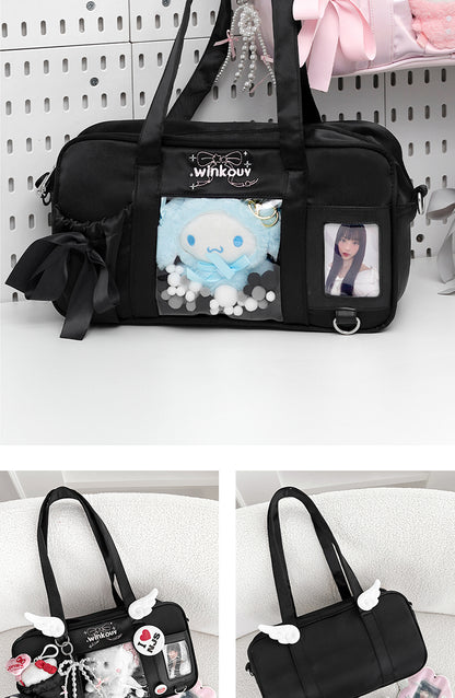 【予約】winkouv かわいい制服風 トート痛バッグ ぬいぐるみ収納可