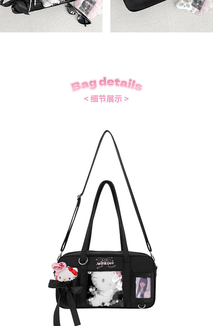 【予約】winkouv かわいい制服風 トート痛バッグ ぬいぐるみ収納可