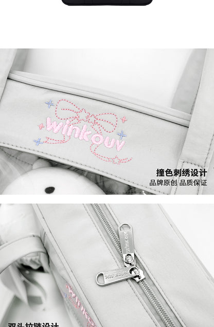 【予約】winkouv かわいい制服風 トート痛バッグ ぬいぐるみ収納可
