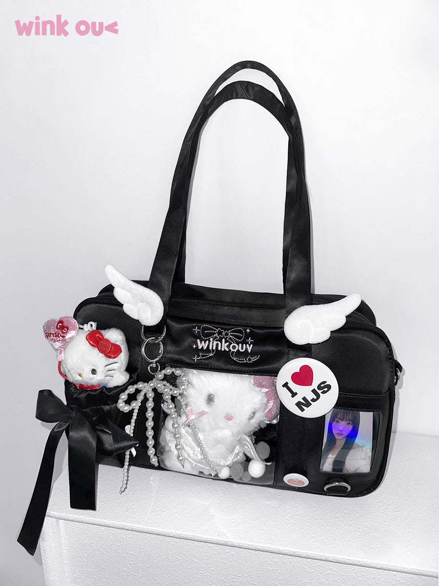 【予約】winkouv かわいい制服風 トート痛バッグ ぬいぐるみ収納可