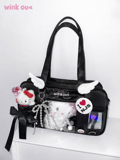 【予約】winkouv かわいい制服風 トート痛バッグ ぬいぐるみ収納可