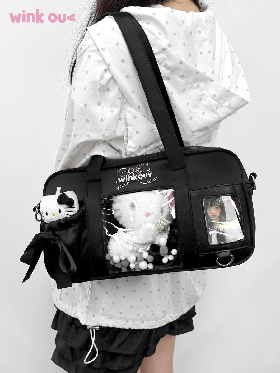 【予約】winkouv かわいい制服風 トート痛バッグ ぬいぐるみ収納可
