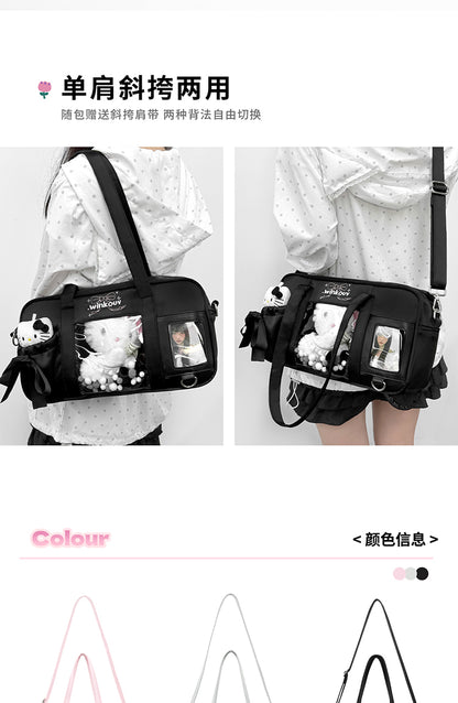 【予約】winkouv かわいい制服風 トート痛バッグ ぬいぐるみ収納可