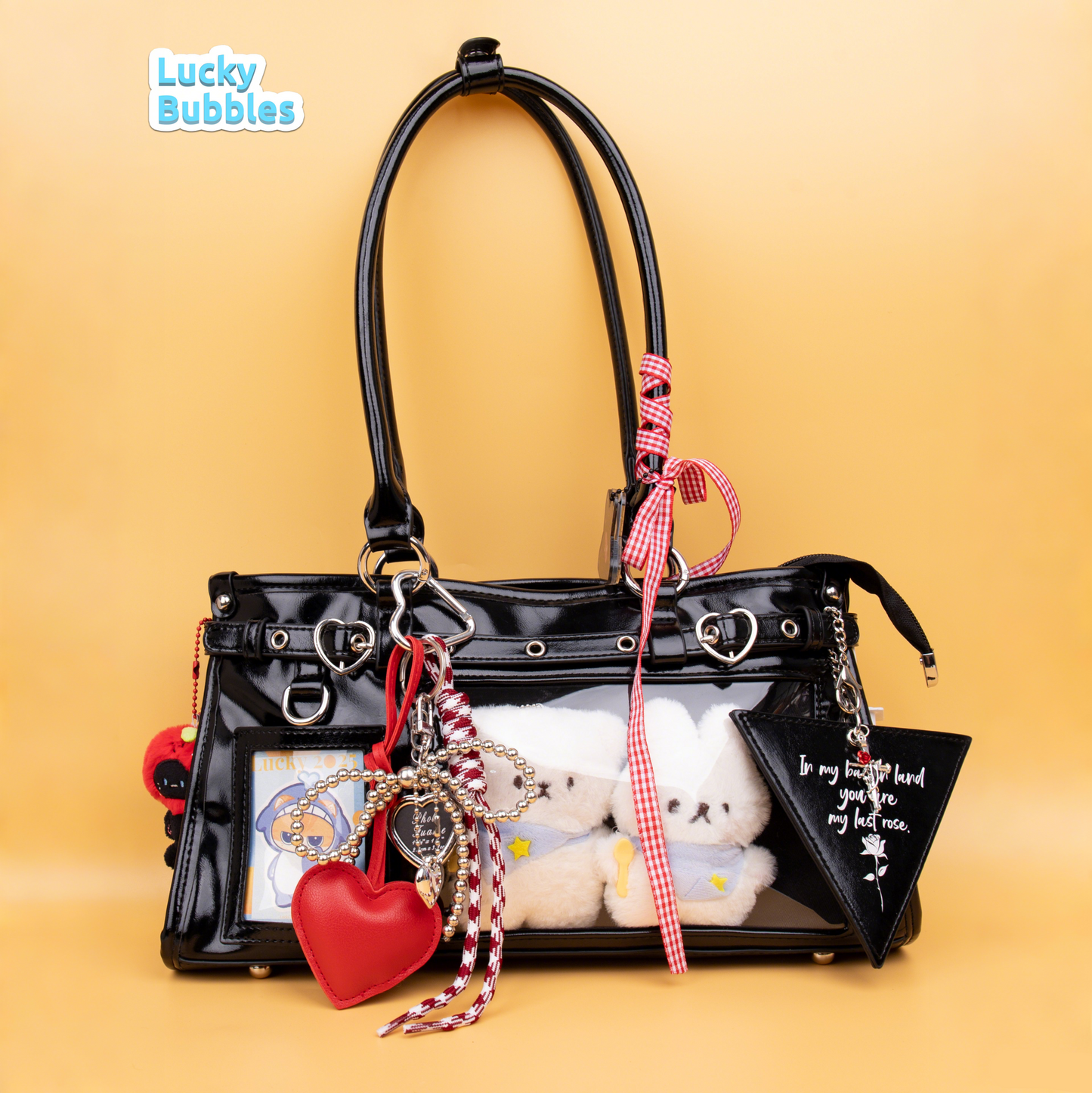 【予約】Lucky Bubbles 星野独玫 トート痛バッグ ぬいぐるみバッグ 缶バッジケース付き