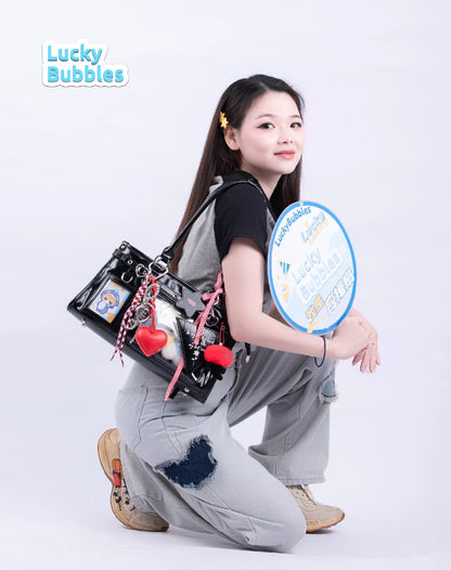 【予約】Lucky Bubbles 星野独玫 トート痛バッグ ぬいぐるみバッグ 缶バッジケース付き