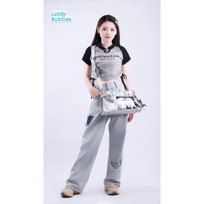 【予約】Lucky Bubbles 星野独玫 トート痛バッグ ぬいぐるみバッグ 缶バッジケース付き