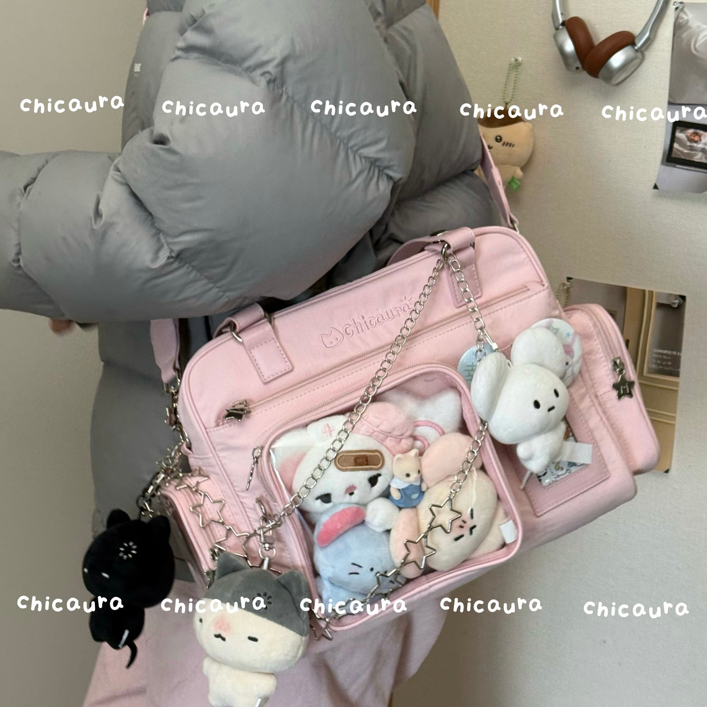 【予約】CHICAURA ローディング子猫 トート痛バッグ ぬいぐるみバッグ