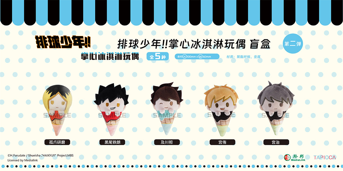 【予約】TAPIOCA 中国限定 ハイキュー!! 手のひらアイスクリーム ぬいぐるみ vol.2 コンプリートBOX（全5種）