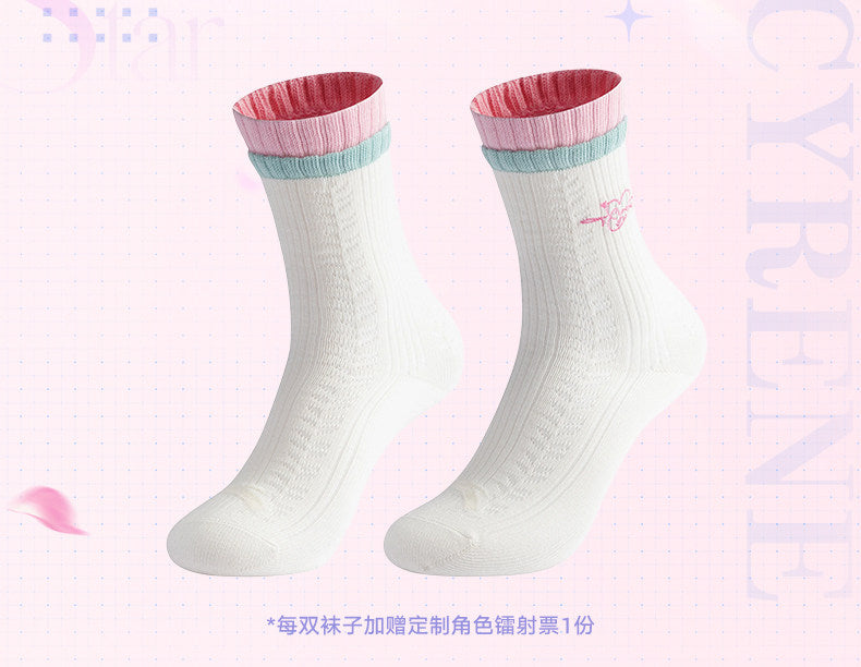 ANTA ×『崩壊：スターレイル』「キュレネ」コラボ 刺繍入り 抗菌ミドルソックス（レディース）