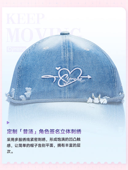 ANTA ×『崩壊：スターレイル』「キュレネ」コラボ ウォッシュドデニム ベースボールキャップ