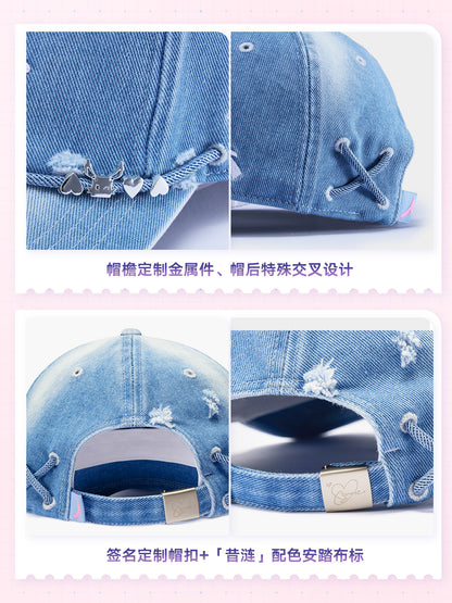 ANTA ×『崩壊：スターレイル』「キュレネ」コラボ ウォッシュドデニム ベースボールキャップ