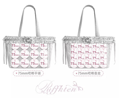 软芙芙 Puffkten ふんわりレースリボン 痛バッグ トートバッグ