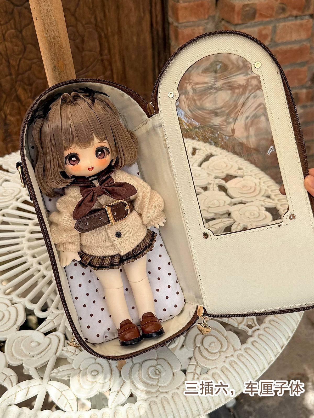 「百合の春」グリーンゲイブルズオリジナル 1/8 BJDドールバッグ MJDお出かけ用 斜め掛け・ショルダー Azone対応