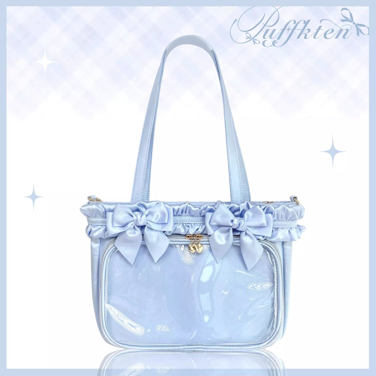 软芙芙 Puffkten ムースレースリボン 痛バッグ トートバッグ