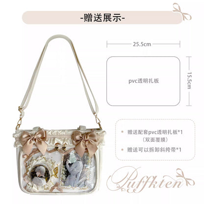软芙芙 Puffkten ムースレースリボン 痛バッグ トートバッグ