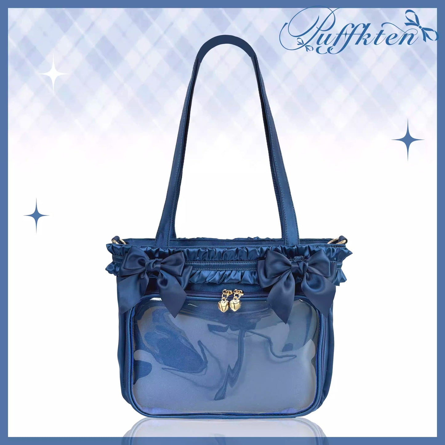 软芙芙 Puffkten ムースレースリボン 痛バッグ トートバッグ