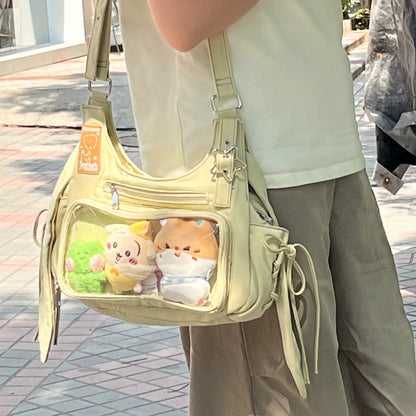 うさ耳痛バッグ 智歯自販機 ミニ痛バッグ 二次元 小容量 通勤・デイリー ショルダー・斜め掛け デニム