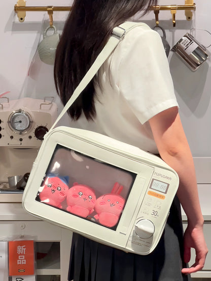 電子レンジ型ドールバッグ 10cm・15cm 3連・6BJD対応 ショルダー・斜め掛けバッグ ゲームグッズ