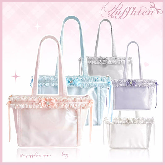 软芙芙 Puffkten ふんわりレースリボン 痛バッグ トートバッグ