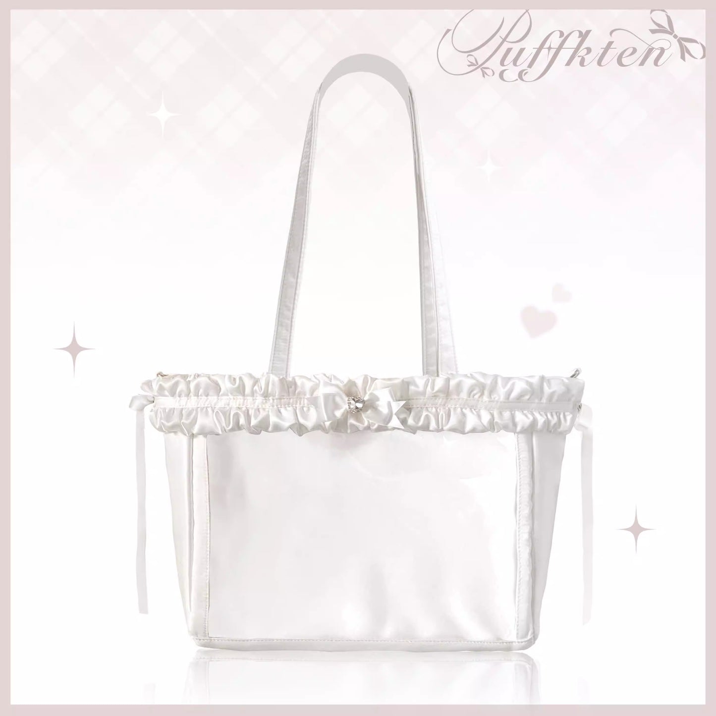 软芙芙 Puffkten ふんわりレースリボン 痛バッグ トートバッグ
