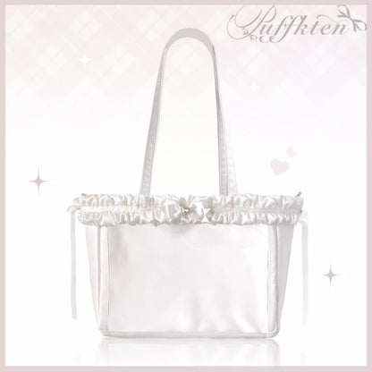 软芙芙 Puffkten ふんわりレースリボン 痛バッグ トートバッグ