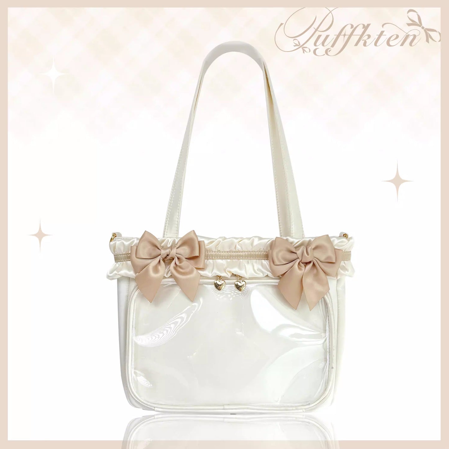 软芙芙 Puffkten ムースレースリボン 痛バッグ トートバッグ