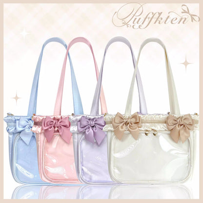 软芙芙 Puffkten ムースレースリボン 痛バッグ トートバッグ