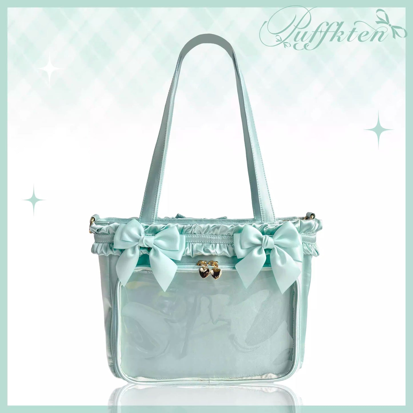 软芙芙 Puffkten ムースレースリボン 痛バッグ トートバッグ