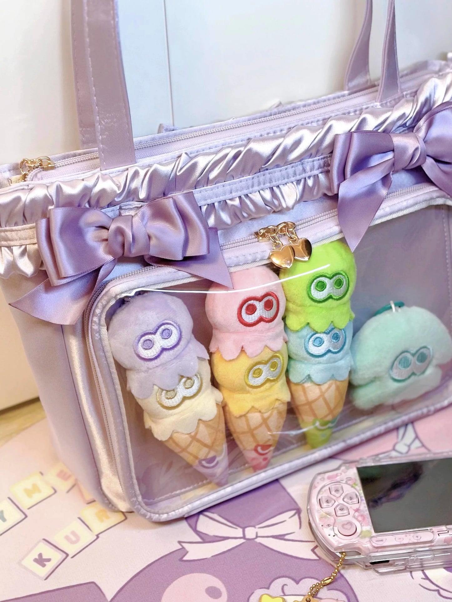 软芙芙 Puffkten ムースレースリボン 痛バッグ トートバッグ