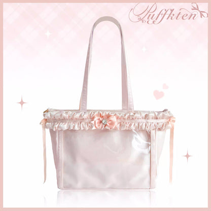 软芙芙 Puffkten ふんわりレースリボン 痛バッグ トートバッグ