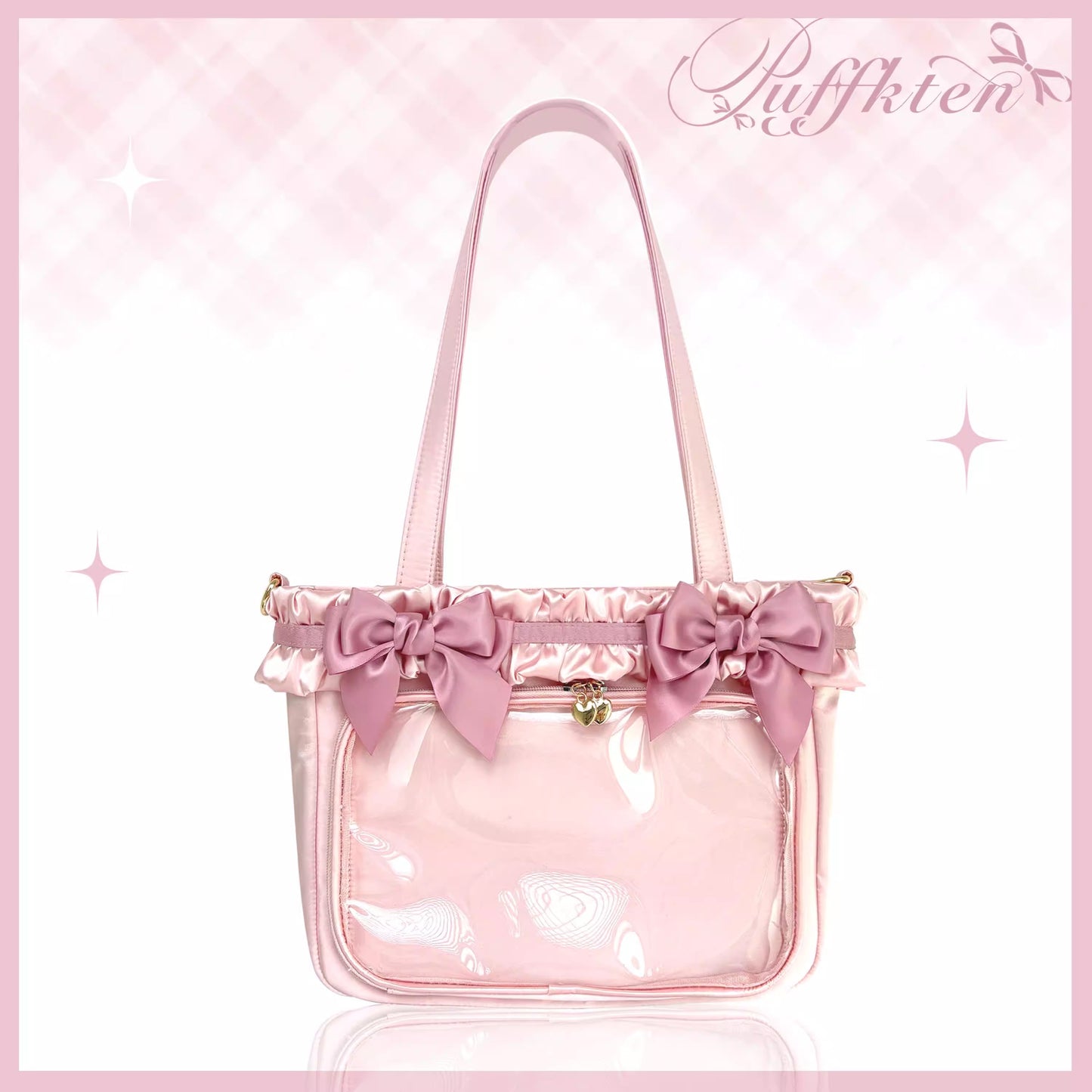 软芙芙 Puffkten ムースレースリボン 痛バッグ トートバッグ