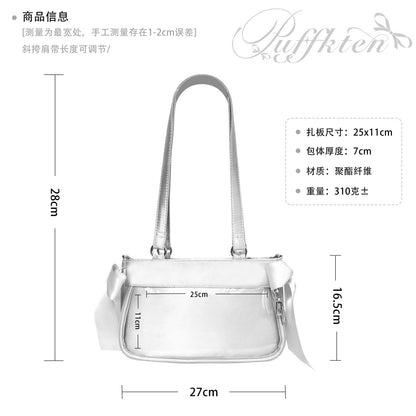 软芙芙 Puffkten サテンリボン 痛バッグ トートバッグ