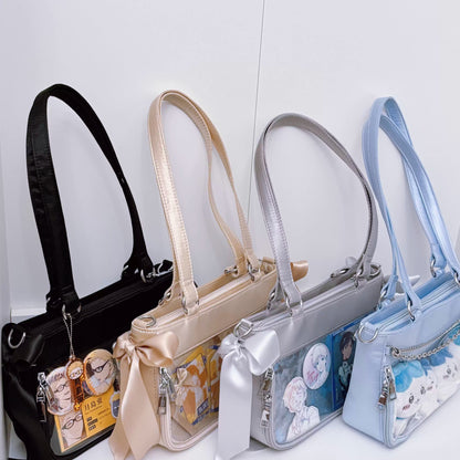 软芙芙 Puffkten サテンリボン 痛バッグ トートバッグ