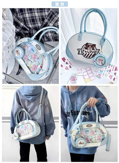 【予約】morning glory ワンちゃんフリスビー スポーティー2WAY痛バッグ 全10色（缶バッジケース付き）
