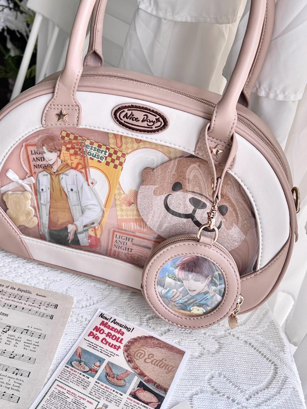 【予約】morning glory ワンちゃんフリスビー 刺繍 PU缶バッジケース 全10色