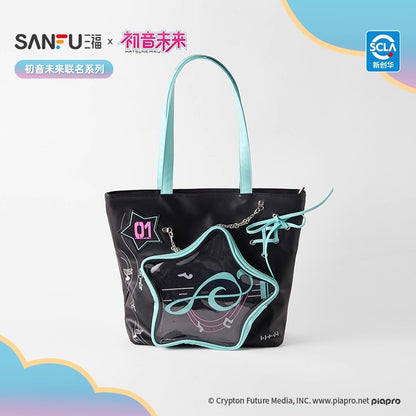【予約】初音ミク 中国限定 SANFUコラボ 音符PUトート痛バッグ