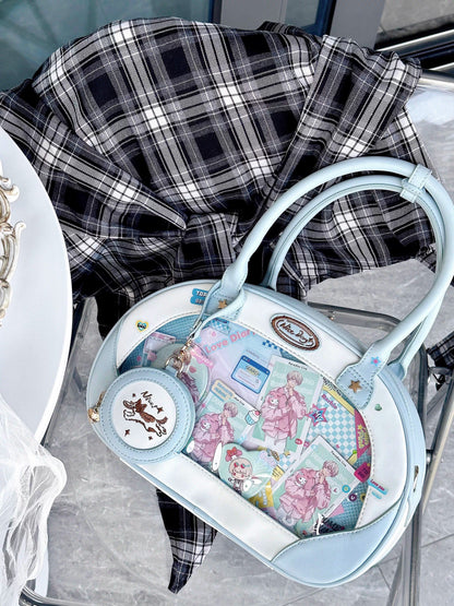 【予約】morning glory ワンちゃんフリスビー スポーティー2WAY痛バッグ 全10色（缶バッジケース付き）